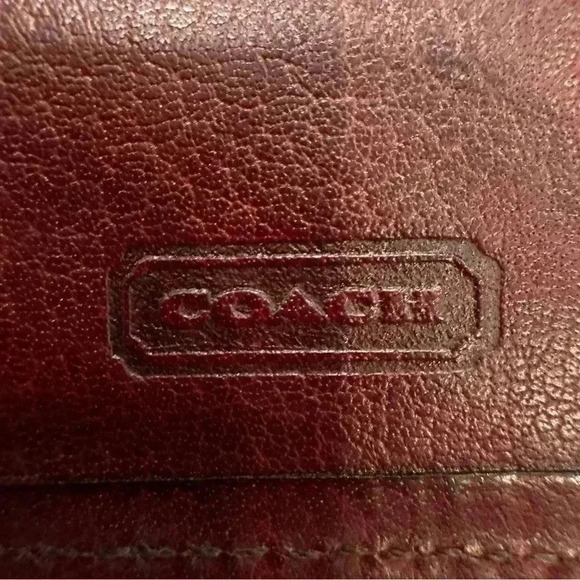 Coach vintage bi fold wallet with front snap brown all leather unisex - Picture 8 of 14